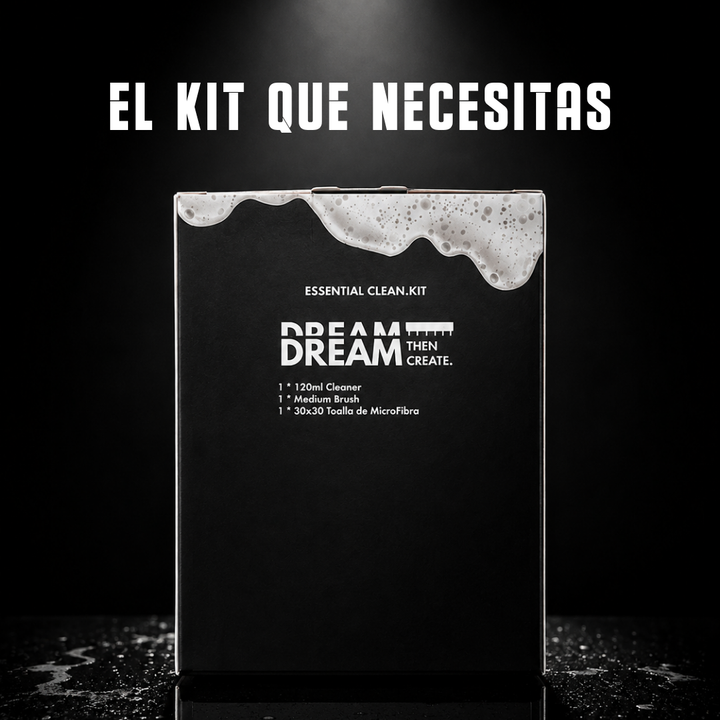 Dream KIT | Cepillo | Microfibra Y Limpiador Para Tenis Multiusos 120 Ml Piel, Gamuza Y Mas