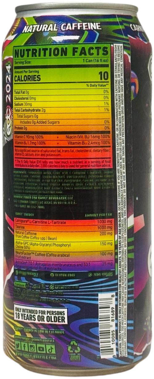 12 Latas Ghost Energy Lima – Energía sin azúcar