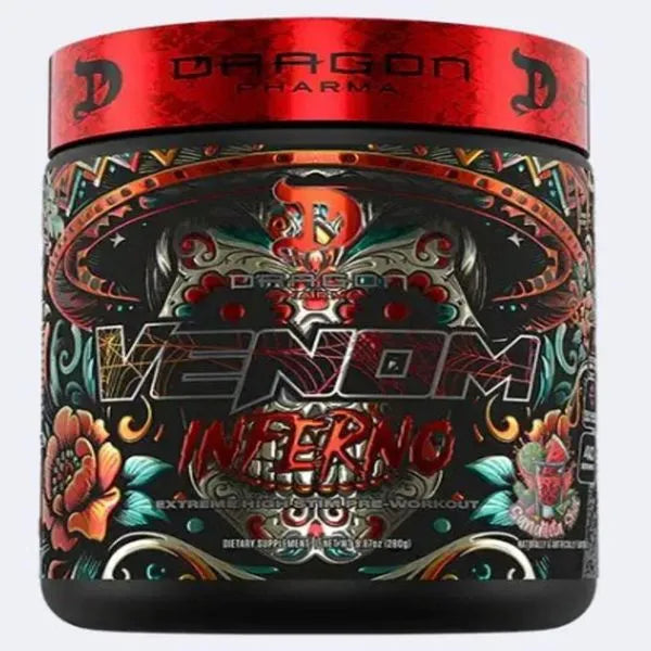 VENOM INFERNO Extreme Pre Workout – 280 grs / 40 servicios, sandileta shot
