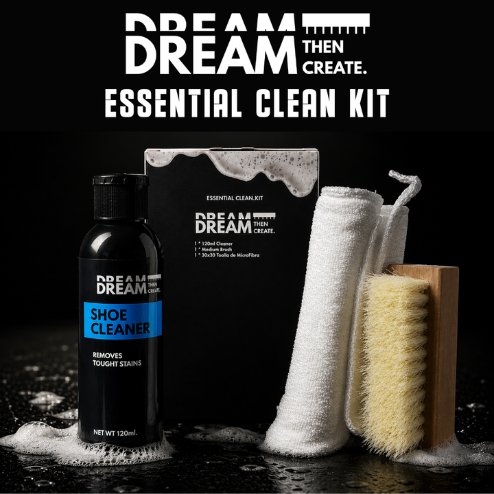 Dream KIT | Cepillo | Microfibra Y Limpiador Para Tenis Multiusos 120 Ml Piel, Gamuza Y Mas