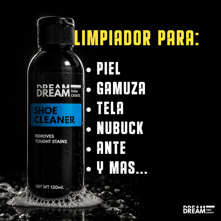 Dream KIT | Cepillo | Microfibra Y Limpiador Para Tenis Multiusos 120 Ml Piel, Gamuza Y Mas