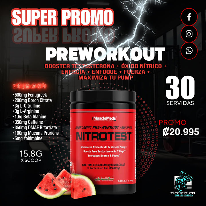 Musclemeds Pre Entreno Nitrotest Oxido Nitrico
