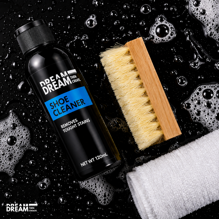 Dream KIT | Cepillo | Microfibra Y Limpiador Para Tenis Multiusos 120 Ml Piel, Gamuza Y Mas