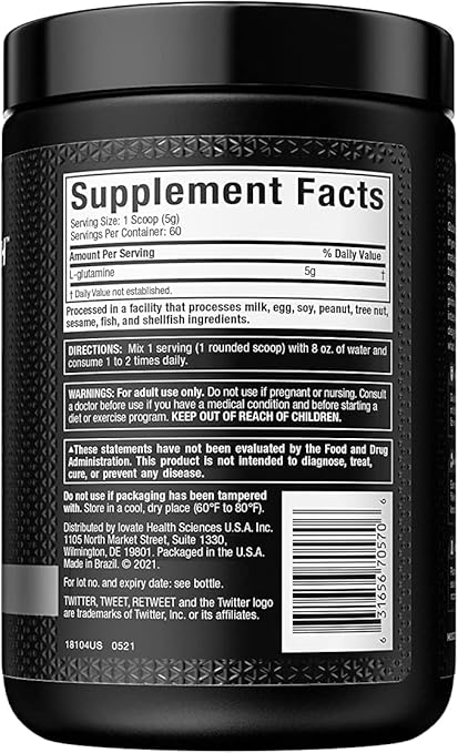MuscleTech Platinum 100% Glutamina  300 g