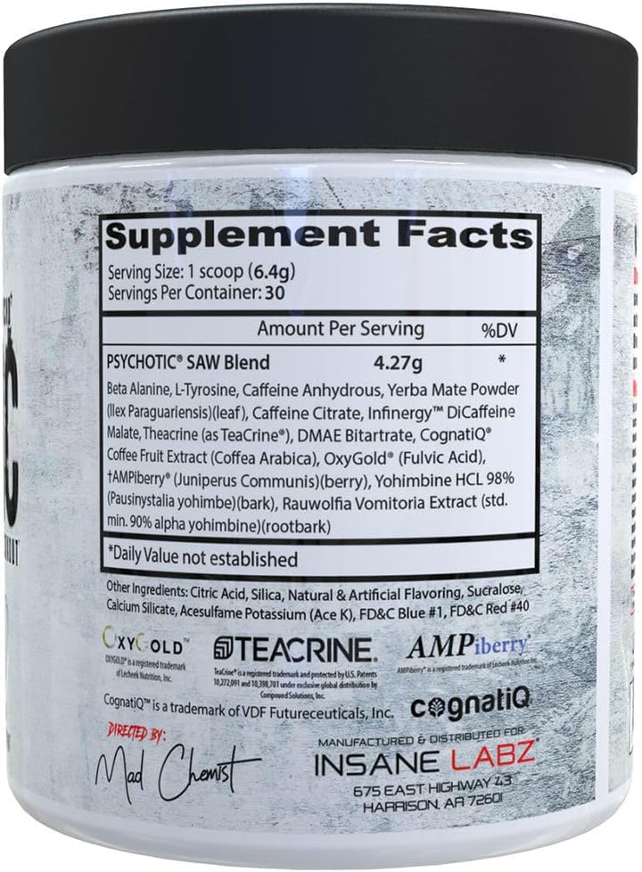 Insane Labz Psychotic SAW 30 Servicios Sabor Ponche de frutas