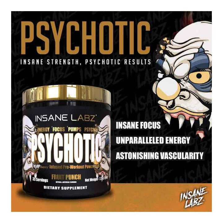 Insane Labz Psychotic Gold Oxido Nítrico Pre Entreno 200gr
