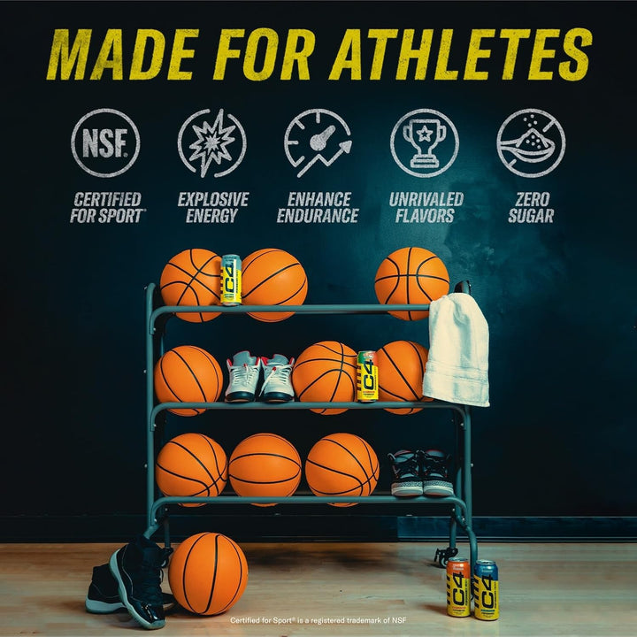 12 Latas Cellucor C4 Energy Zero Sugar 16Oz Cereza intensa y oscura