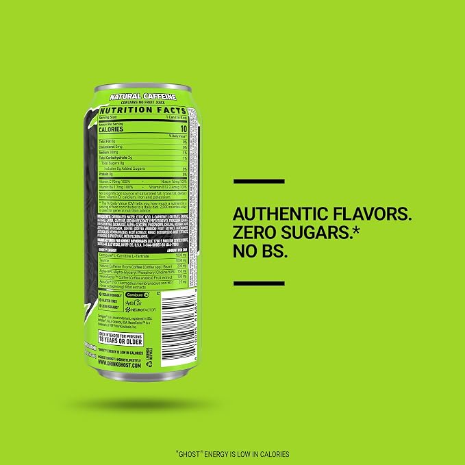 Bebida Energética Ghost Electric Limeade Zero Azúcar 12 Pack