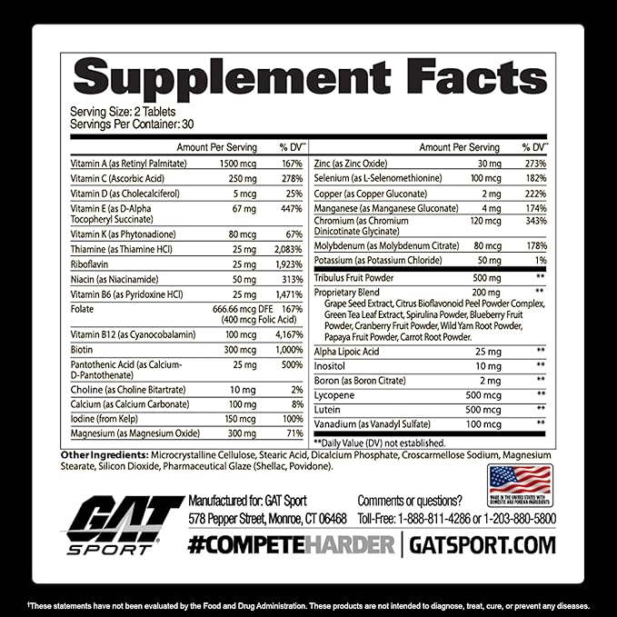 Gat Sport Mens Multi Multivitaminico 60 Tabletas