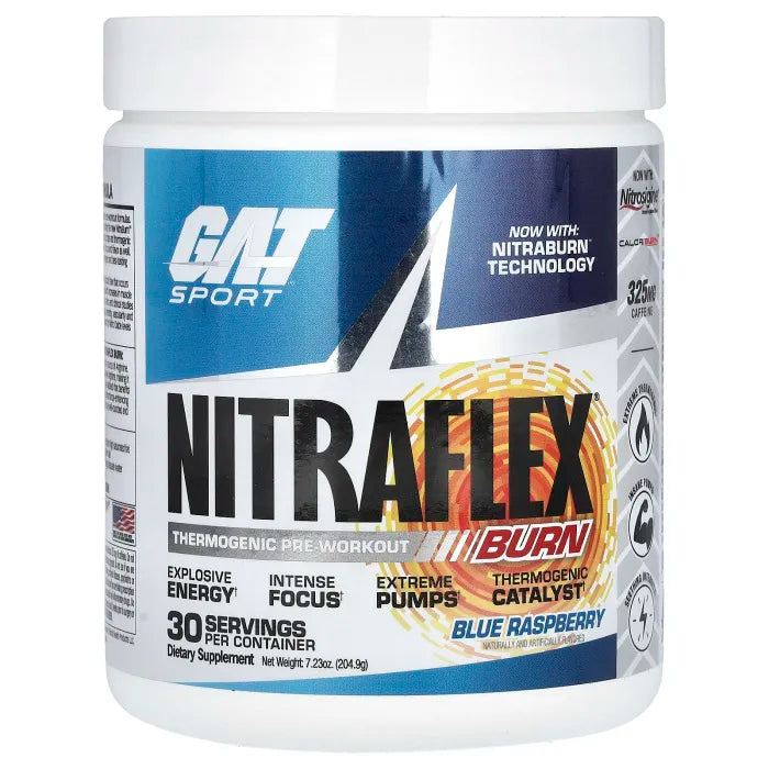GAT Nitraflex Burn 30 porciones sabor Frambuesa Azul