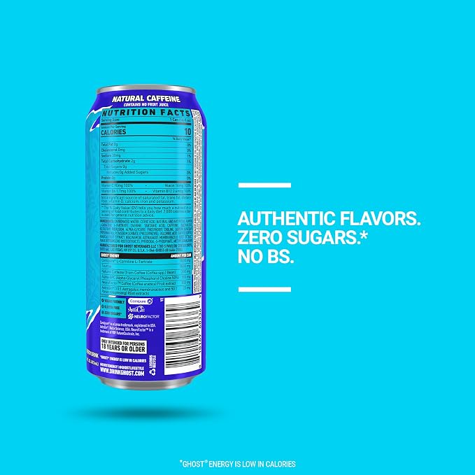 Ghost Energy 12 Pack Sabor Blue Raspberry