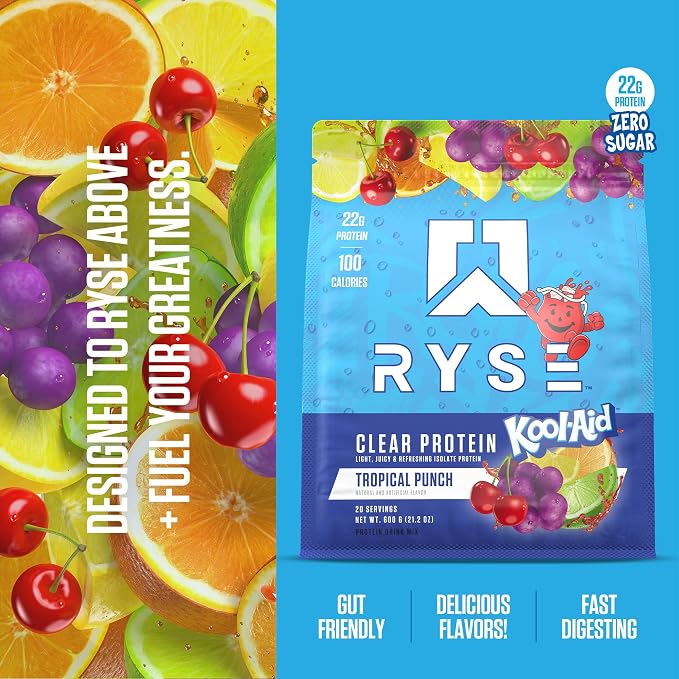 Proteína Ryse Kool-aid Tropical Punch 600g 20 Servicios