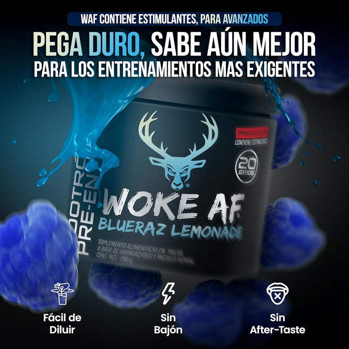 BuckedUp Woke AF Pre Nootropico 20 Servicios Blue Razz Lemonade