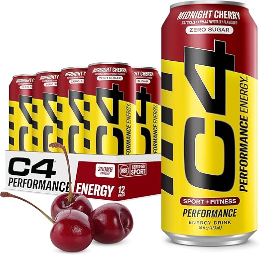 12 Latas Cellucor C4 Energy Zero Sugar 16Oz Cereza intensa y oscura