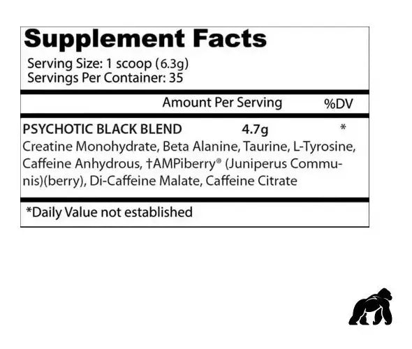 Suplemento Psychotic Black Insane 60 servicios