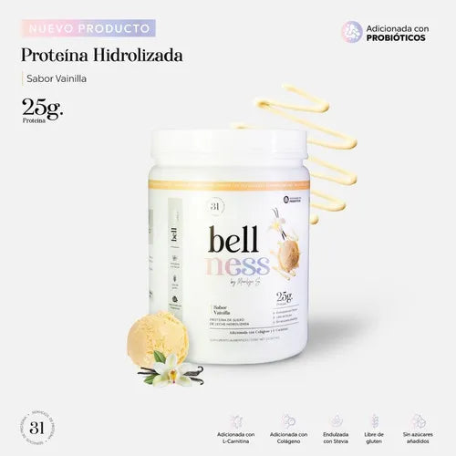 Proteína Hidrolizada Bell Ness 31 Servicios Sabor Vainilla