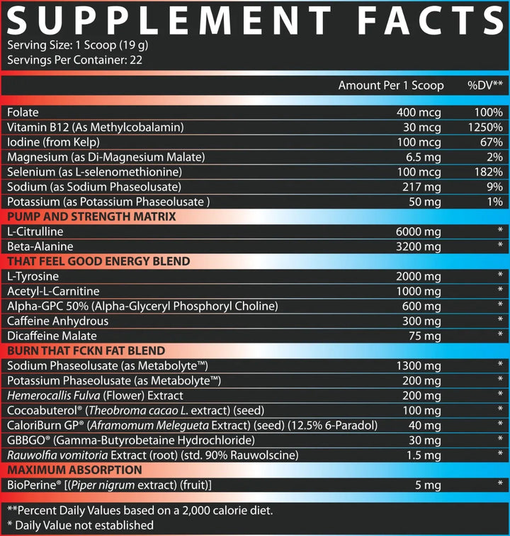 Nutrex Outlift Burn 22 Servings – Sabor Red White Merica