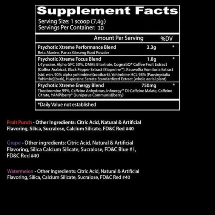InsaneLabz Psychotic Xtreme 30 servicios - Fruit Punch
