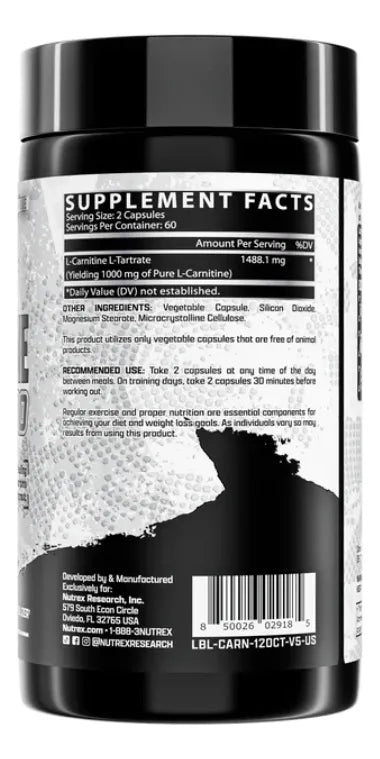 L-Carnitina 1000 de Nutrex – 120 cápsulas