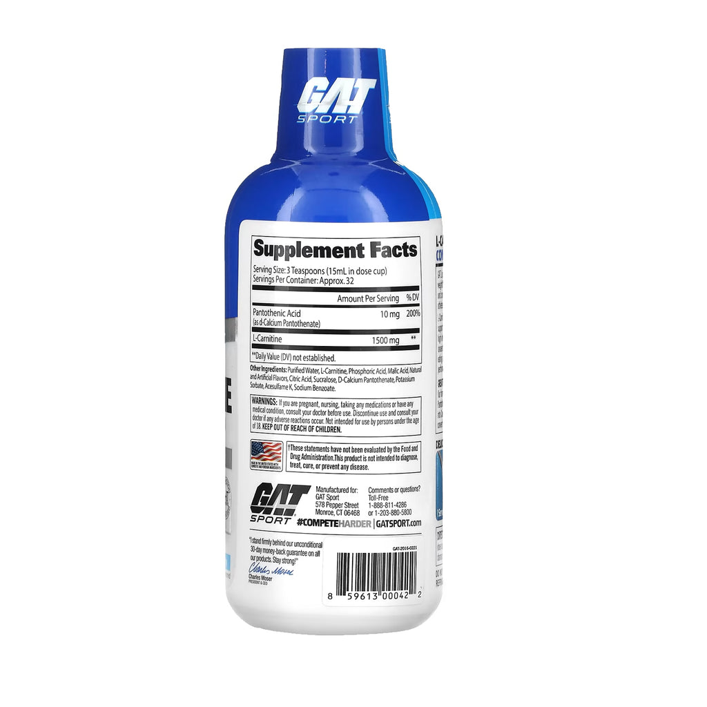 Gat Sport L- Carnitina Liquida 1500mg 437ml 32 Servicios | Legendariosilverback Gat Sport L- Carnitina Liquida 1500mg 437ml 32 Servicios | Legendariosilverback
