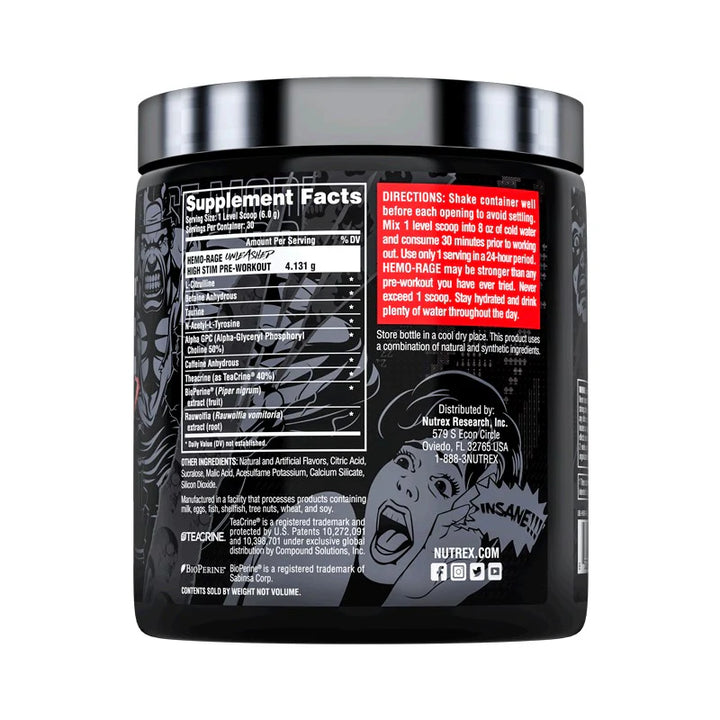 Nutrex Hemo Rage Unleashed 30Servings Fruit Punch