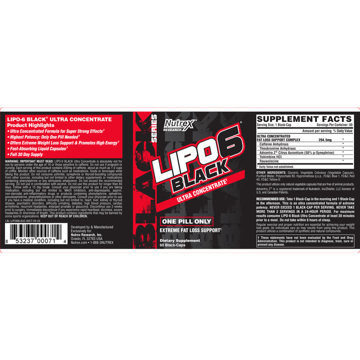 Nutrex Research Lipo 6 Black Ultra Concentrado 60 Cápsulas