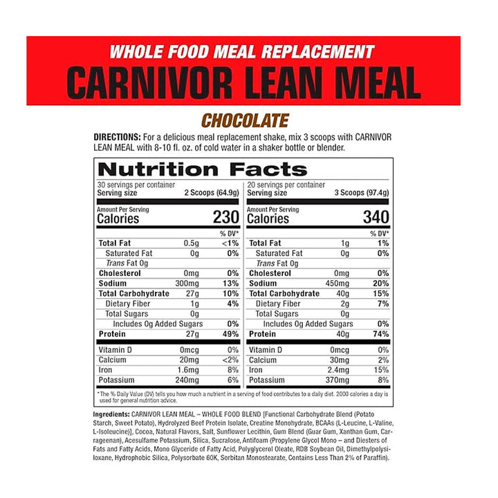 Musclemeds Proteina Carnivor Lean Meal 30 Servicios