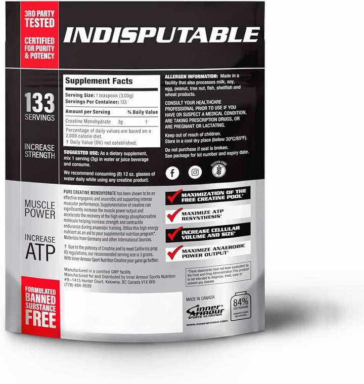 Creatina Monohidratada Inner Armour 400g 133 Servicios