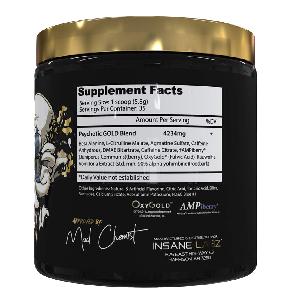 Insane Labz Psychotic Gold Oxido Nítrico Pre Entreno 354g ...
