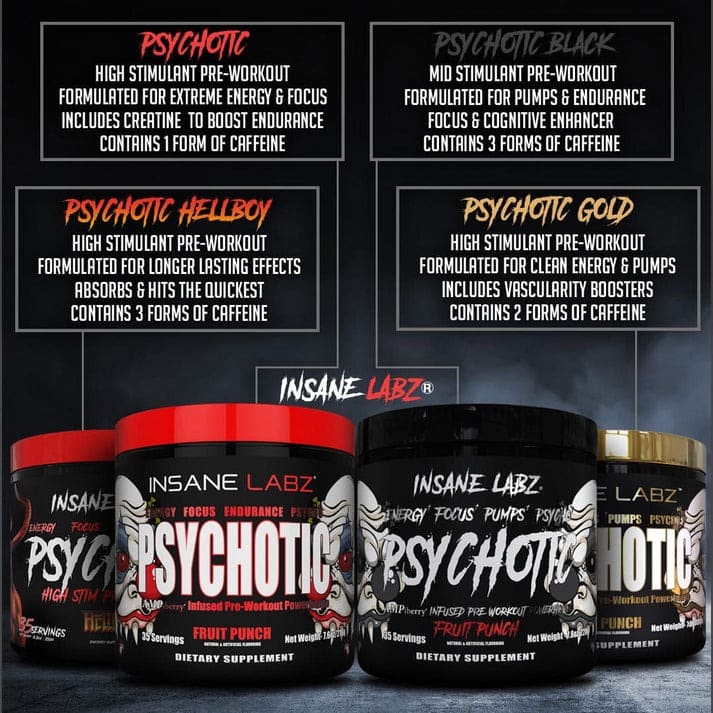 Insane Labz Psychotic Black Oxido Nitrico Pre Entreno ...