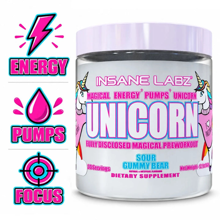 Unicornio Pre Entreno  Insane Labz 60 Servicios